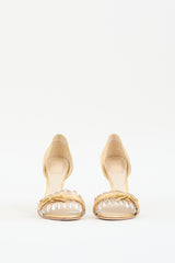 Dior Gold Metallic Leather Jungle Peep Toe Heel