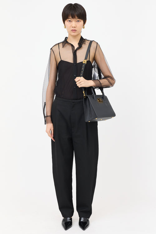 Dior Grained Leather St. Honore Tote Bag