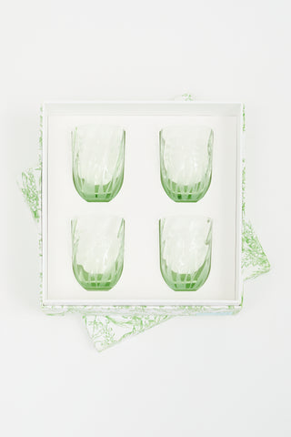 Dior Green Frosted Lily Of The Valley 4 Piece Cups Set