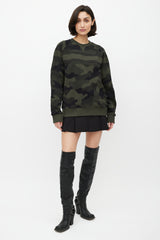 Dior Green & Black Camo Knit Sweater