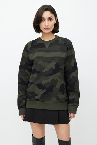 Dior Green & Black Camo Knit Sweater