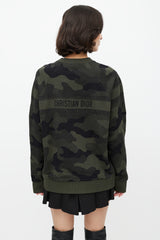 Dior Green & Black Camo Knit Sweater