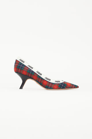 Dior Green & Red Tartan J'adior Heel