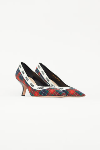 Dior Green & Red Tartan J'adior Heel