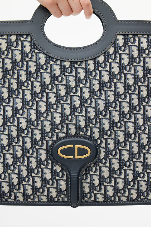 Dior Grey Oblique Monogram Foldable Clutch
