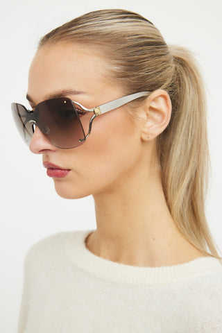 Dior Silver Oversized Suit SOVIF 115 Sunglasses