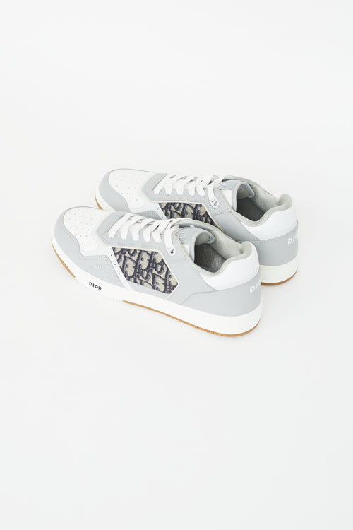 Dior Grey & White B27 Oblique Jacquard Low Top Sneaker