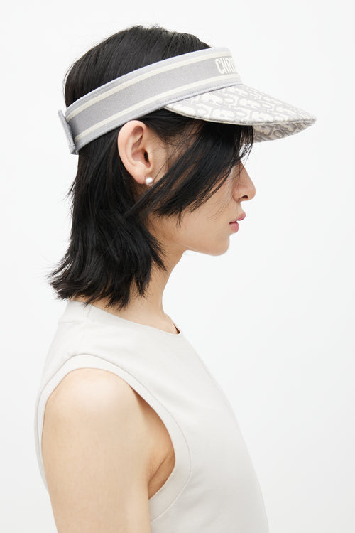 Dior Grey & White D-Smash Oblique Visor