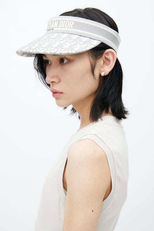 Dior Grey & White D-Smash Oblique Visor