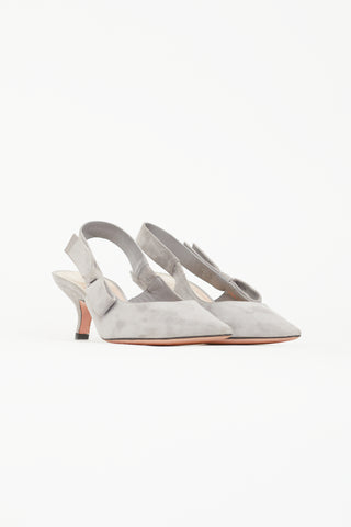 Dior Grey Suede Slingback Heel