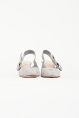 Dior Grey Suede Slingback Heel