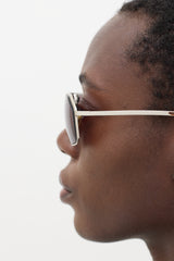 Dior Silver & Orange 0056S Aviator Sunglasses
