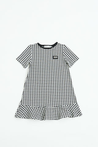 Dior Kids Houndstooth Logo Dress