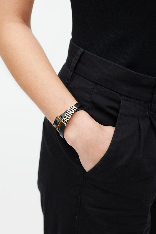 Dior Black & Gold J'Adior Wraparound Bracelet