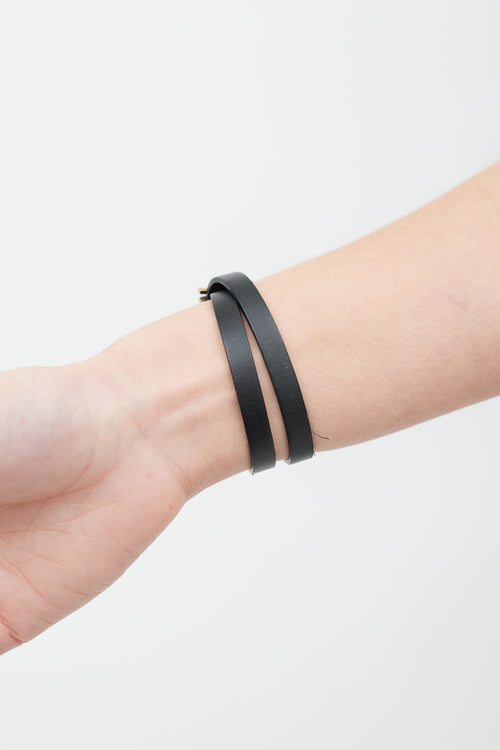 Dior Black & Gold J'Adior Wraparound Bracelet