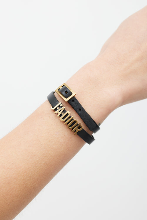 Dior Black & Gold J'Adior Wraparound Bracelet