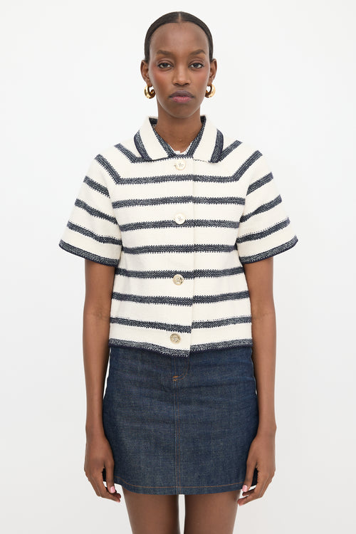 Dior Knit Marinière Short Sleeve Jacket