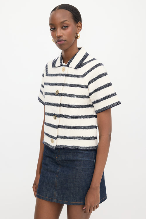 Dior Knit Marinière Short Sleeve Jacket