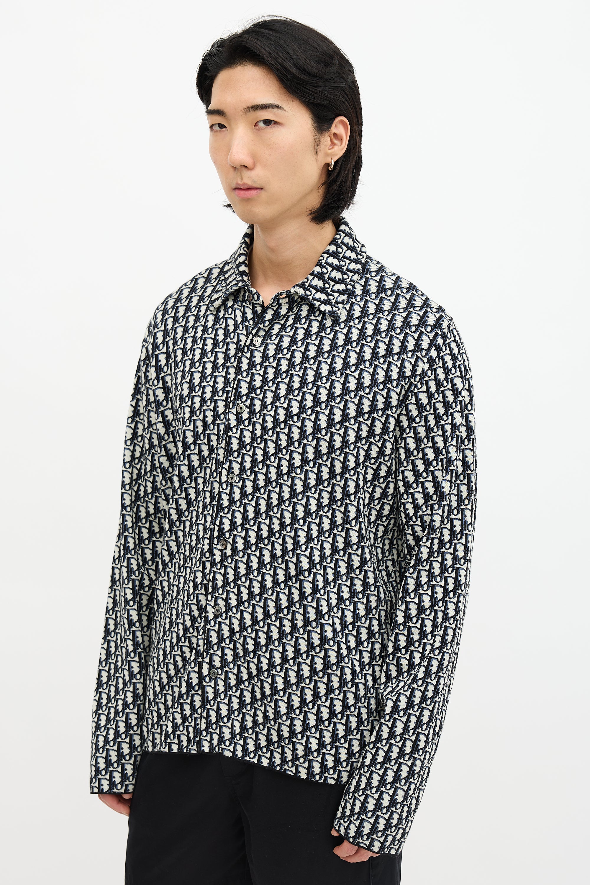 Dior // Knit Oblique Jacquard Shirt – VSP Consignment Dior // Knit Oblique Jacquard Shirt – VSP Consignment