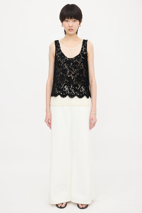 Chanel Lace Layered Tank Top