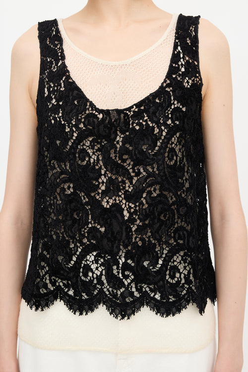 Chanel Lace Layered Tank Top