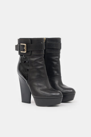 Dior Leather Buckle Platform Boot