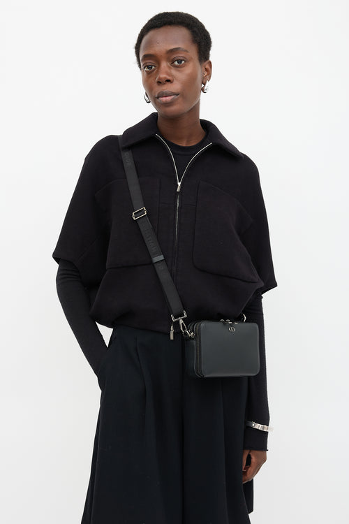 Dior Leather CD Icon Zipped Pouch Bag