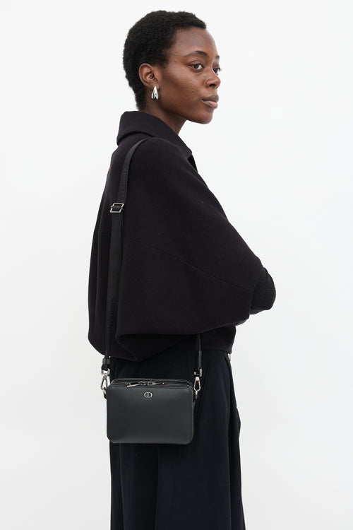 Dior Leather CD Icon Zipped Pouch Bag