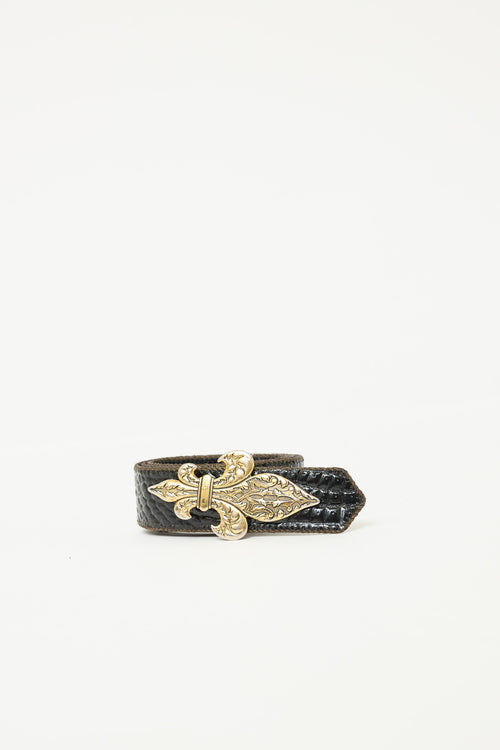 Dior Embossed Fleur Belt