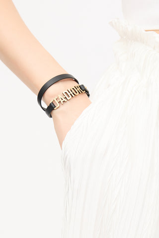 Dior Leather J'Adior Wrap Bracelet