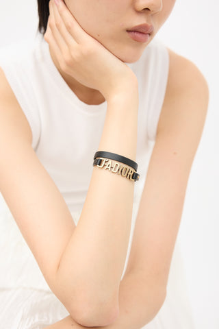 Dior Leather J'Adior Wrap Bracelet