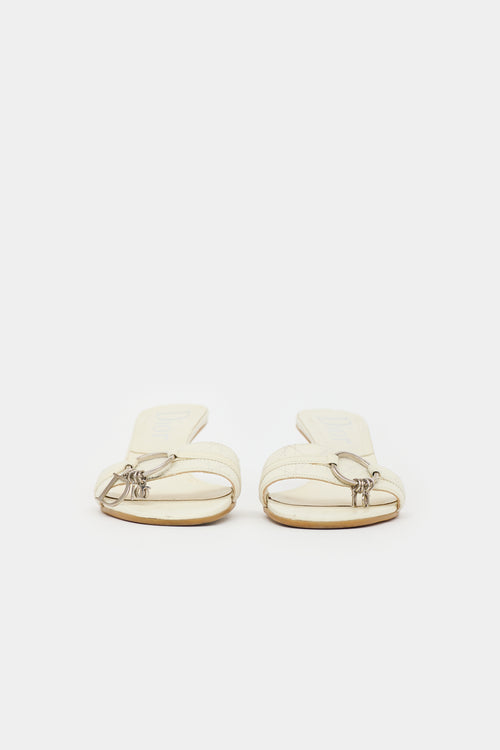 Dior Leather Kitten Heel  Sandal