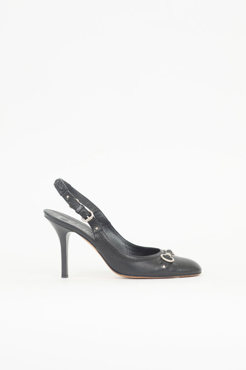 Dior Leather Slingback Buckle Pump