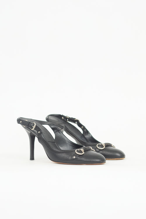 Dior Leather Slingback Buckle Pump