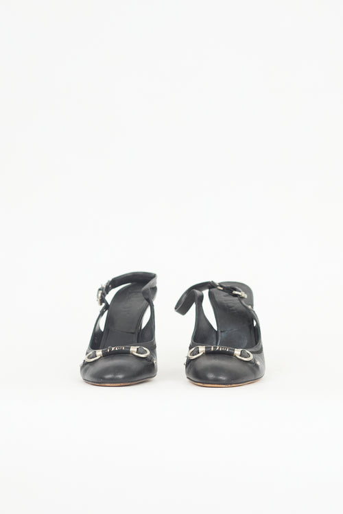 Dior Leather Slingback Buckle Pump