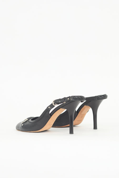 Dior Leather Slingback Buckle Pump