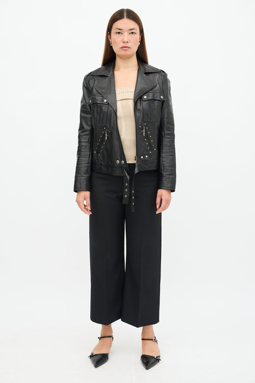 Dior Leather Studded Biker Jacket