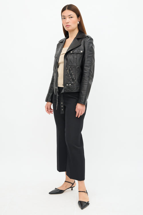 Dior Leather Studded Biker Jacket