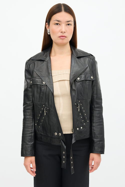 Dior Leather Studded Biker Jacket