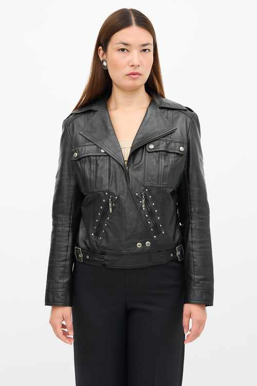 Dior Leather Studded Biker Jacket