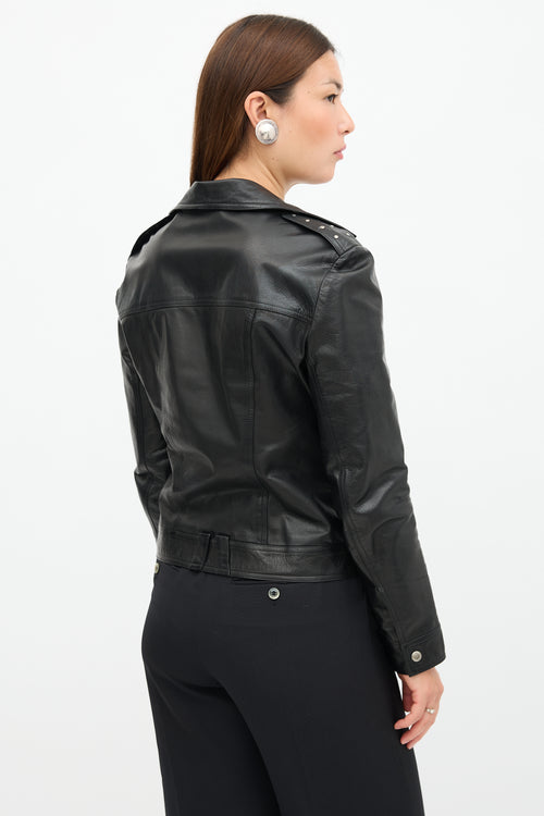 Dior Leather Studded Biker Jacket