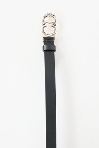 Dior Leather Crystal CD Buckle Belt