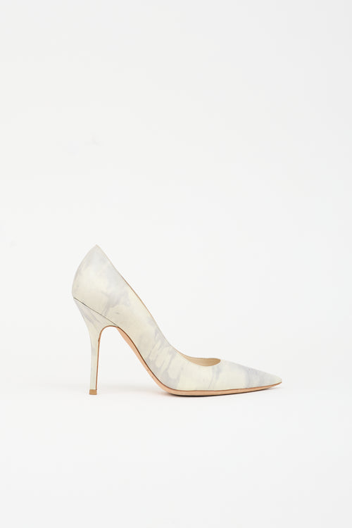 Dior Leather Marbled Cherie Pump