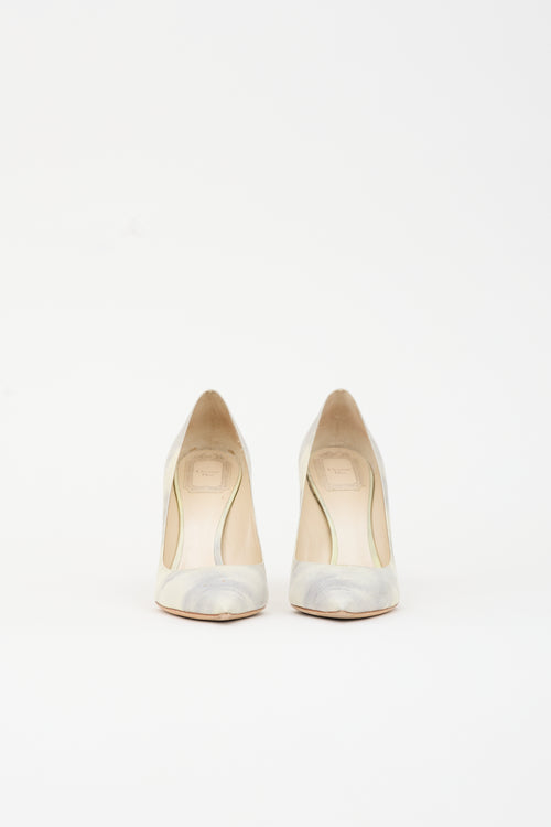 Dior Leather Marbled Cherie Pump