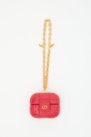 Dior Leather Quilted Caro Airpods Case