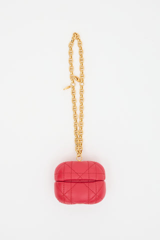 Dior Leather Quilted Caro Airpods Case