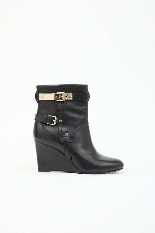 Dior Leather Wedge Ankle Boot
