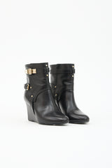 Dior Leather Wedge Ankle Boot