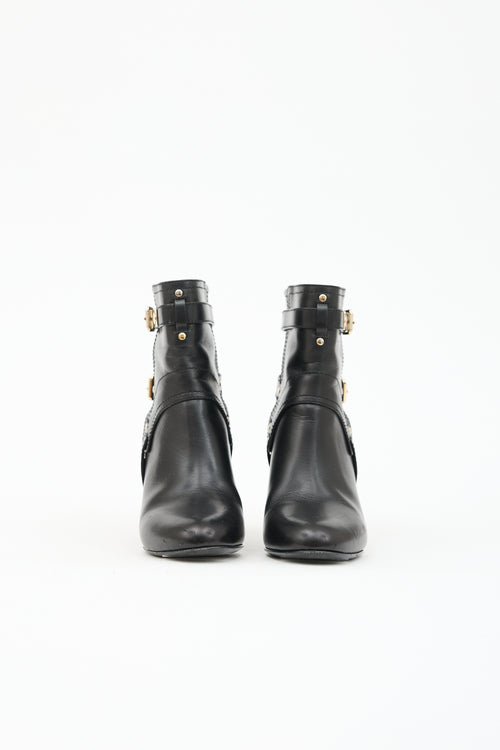 Dior Leather Wedge Ankle Boot