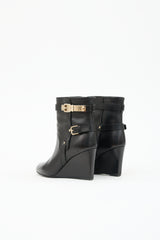 Dior Leather Wedge Ankle Boot
